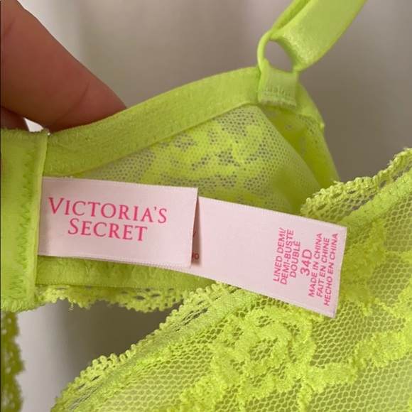 PINK bra, neon yellow, worn once - Picture 2 of 3